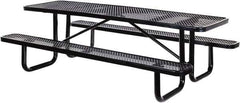 Vestil - 96" Long x 61-5/8" Wide x 30.38" High Stationary Activity/Utility Table without Back Rests - Black, Steel - Apex Tool & Supply