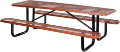 Vestil - 96" Long x 61-5/8" Wide x 30.38" High Stationary Activity/Utility Table without Back Rests - Brown, Steel - Apex Tool & Supply