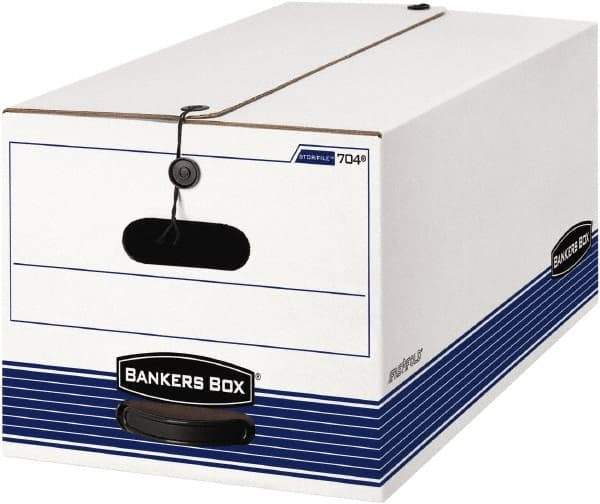 BANKERS BOX - 1 Compartment, 15 Inch Wide x 24 Inch Deep x 10 Inch High, File Storage Box - Paper, White and Blue - Apex Tool & Supply
