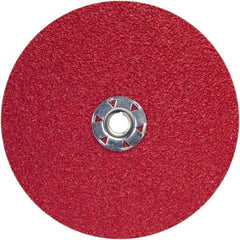 Norton - 7" Diam 5/8-11 Threaded Hole 24 Grit Fiber Disc - Very Coarse Grade, Ceramic Alumina, 8,600 Max RPM - Apex Tool & Supply
