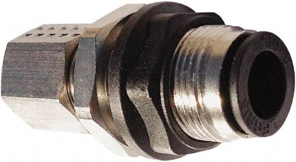 Legris - 12mm Outside Diam, Nickel Plated Brass Push-to-Connect Tube Bulkhead Union - 290 Max psi, Tube to Tube Connection, Nitrile O-Ring - Apex Tool & Supply