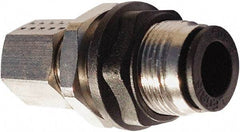 Legris - 10mm Outside Diam, Nickel Plated Brass Push-to-Connect Tube Bulkhead Union - 290 Max psi, Tube to Tube Connection, Nitrile O-Ring - Apex Tool & Supply