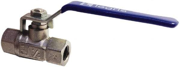 Legris - 3/4" Pipe, Female Port, Nickel Plated Brass Standard Ball Valve - Inline - One Way Flow, FBSPP x FBSPP Ends, Lever Handle, 435 WOG - Apex Tool & Supply