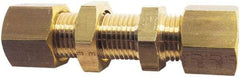 Legris - 6mm OD, Brass Bulkhead Union - 319 Max Working psi, Comp x Comp Ends - Apex Tool & Supply