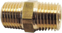 Legris - 3/4 Male Thread, Brass Industrial Pipe Hex Nipple - MBSPT, 1,450 psi - Apex Tool & Supply
