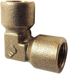Legris - 1/8 Female Thread, Brass Industrial Pipe 90° Female Elbow - FBSPP, 3,626 psi - Apex Tool & Supply