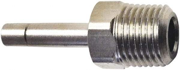 Legris - 6mm Outside Diam, 1/8 BSPT, Nickel Plated Brass Push-to-Connect Tube Male Stud Standpipe - 435 Max psi, Tube to Male BSPT Connection, FKM O-Ring - Apex Tool & Supply
