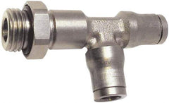 Legris - 12mm Outside Diam, 3/8 BSPP, Nickel Plated Brass Push-to-Connect Tube Male Run Tee - 435 Max psi, Tube to Male BSPP Connection, FKM O-Ring - Apex Tool & Supply
