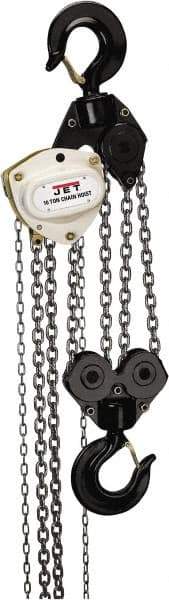 Jet - 22,000 Lb Lifting Capacity, 15' Lift Height, Hand Hoist - Made from Chain - Apex Tool & Supply