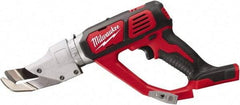 Milwaukee Tool - 3,000 SPM, 18 Volt, Inline Handle, Handheld Cordless Shear - 18 Gauge (Mild Steel) Cutting Capacity - Apex Tool & Supply