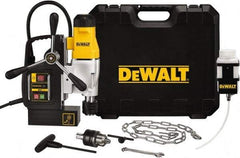 DeWALT - 1/2" Chuck, 4.375" Travel, Portable Magnetic Drill Press - 300 & 450 RPM, 10 Amps, 1100 Watts, 120 Volts, 8' Cord Length - Apex Tool & Supply