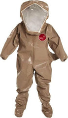 Dupont - Size 4XL, Tan, Chemical, Disposable Encapsulated Suit - Attached Hood, Elastic Ankle, Elastic Wrist - Apex Tool & Supply