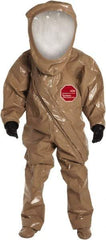 Dupont - Size 4XL, Tan, Chemical, Disposable Encapsulated Suit - Attached Hood, Elastic Ankle, Elastic Wrist - Apex Tool & Supply