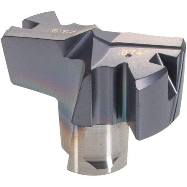 Iscar - Series FCP, 22.2mm Diam Grade IC908 Replaceable Drill Tip - Carbide, TiAlN/TiN Finish, 22 Seat Size - Apex Tool & Supply