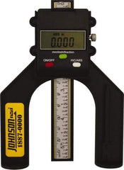 Johnson Level & Tool - 0" to 80mm Electronic Depth Gage - 0.004" Accuracy, 0.05mm Resolution, 5" Base Length - Apex Tool & Supply