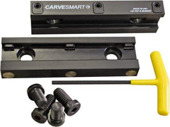 CarveSmart - 3/4" Jaw Width, 1.685" Jaw Height, 3/4" Jaw Thickness, Quick Change Jaw System Vise Jaw Sets - Aluminum, Bolt-On, 2 Jaws, Soft Jaws - Apex Tool & Supply