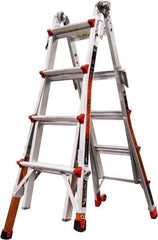 Little Giant Ladder - 14 Steps, 15' High, Type IA Rating, Aluminum Multi-Use Ladder - 300 Lb Load Capacity, 23" Base Width - Apex Tool & Supply