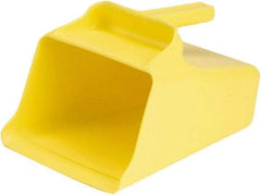 Remco - 128 oz Yellow Polypropylene Flat Bottom Scoop - 8.7" Wide x 6.7" Deep Bowl, 11" OAL - Apex Tool & Supply