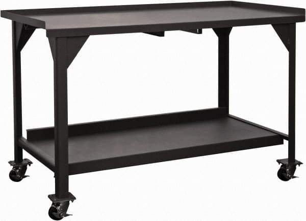 Durham - 60 Wide x 30" Deep x 39-1/2" High, Steel Workbench - Fixed Legs, Gray - Apex Tool & Supply