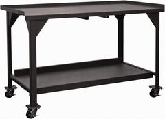 Durham - 60 Wide x 30" Deep x 39-1/2" High, Steel Workbench - Fixed Legs, Gray - Apex Tool & Supply