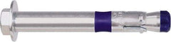 Powers Fasteners - 5/8" Diam, 5/8" Drill, 5" OAL, 1-5/8" Min Embedment Sleeve Concrete Anchor - Grade 8 Carbon Steel, Zinc-Plated Finish, Hex Head, Hex Drive - Apex Tool & Supply
