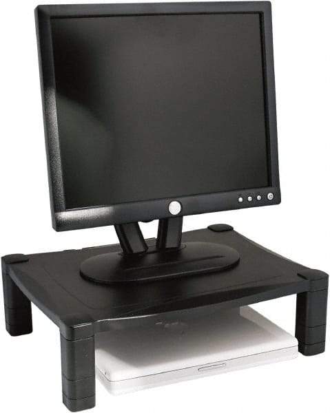 Kantek - Black Adjustable Stand - Use with Monitor, Printer, Laptop - Apex Tool & Supply