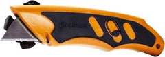 Gerber - Fixed Utility Knife - 1.3" Carbon Steel Blade, Orange & Black Rubber Handle, 1 Blade Included - Apex Tool & Supply