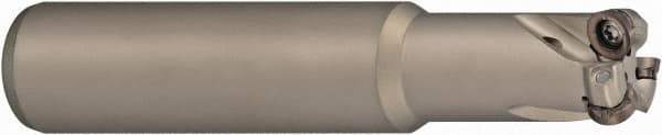 Sumitomo - 1-1/4" Cutting Diam, 1-1/4" Shank Diam, 6mm Max Depth of Cut, Weldon Flat Indexable Copy End Mill - 2 Inserts, RDET12 Insert, RSX Toolholder - Apex Tool & Supply