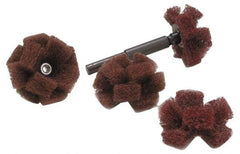 Merit Abrasives - 1-1/2" Diam Hard Density Cross Buff - 3 Plys, 8-32 Thread, Very Fine Grade, 2,000 Max RPM - Apex Tool & Supply