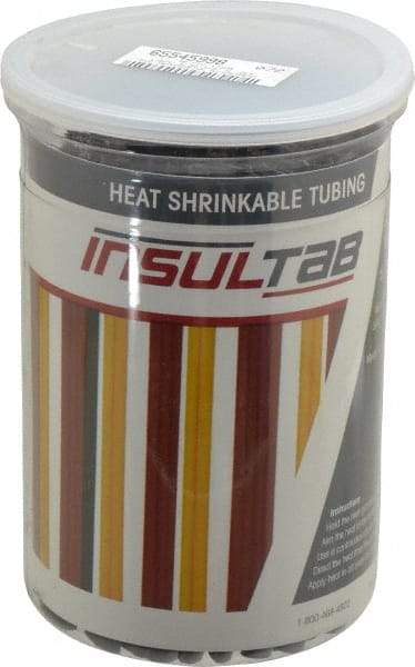 Made in USA - 175 Piece, Black, Heat Shrink Electrical Tubing Kit - 2:1 Shrink Ratio, Chemical, Fungus, Moisture, Oil, Saltwater, and UV Resistant, PVC - Apex Tool & Supply