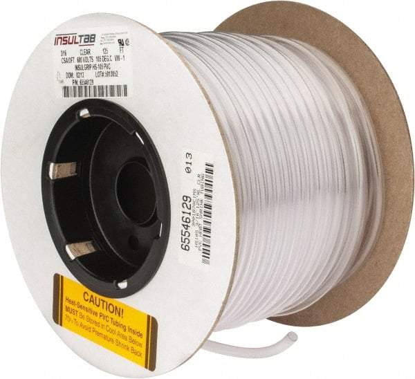 Made in USA - 2:1, PVC Heat Shrink Electrical Tubing - Clear - Apex Tool & Supply