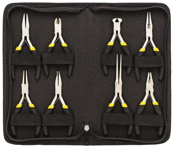 General - 8 Piece Mini Plier Set - Comes in Vinyl Case - Apex Tool & Supply