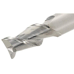 Iscar - 1", 1-1/2" LOC, 1" Shank Diam, 5" OAL, 2 Flute, Solid Carbide Square End Mill - Single End, Uncoated, Spiral Flute, 45° Helix, Right Hand Cut, Right Hand Flute - Apex Tool & Supply