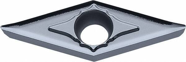 Kyocera - VCGT331 AH Grade KW10 Carbide Turning Insert - Uncoated, 35° Diamond, 3/8" Inscr Circle, 3/16" Thick, 1/64" Corner Radius - Apex Tool & Supply