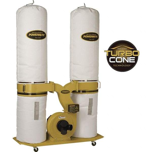 Jet - 230 Volt Dust Collector - 230 CFM Air Flow, 11.31" Static Pressure Water Level - Apex Tool & Supply