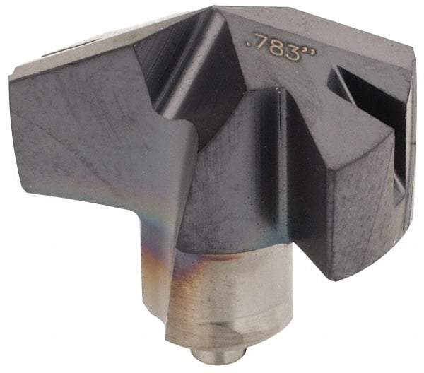 Iscar - Series ICM, 0.783" Diam Grade IC908 140° Replaceable Drill Tip - Carbide, TiAlN Finish, 19 Seat Size, Through Coolant - Apex Tool & Supply