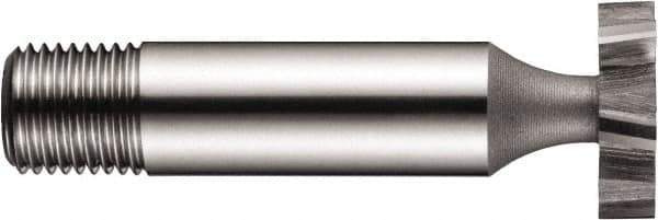 DORMER - 19.5mm Diam x 5mm Face Width, High Speed Steel, 6 Teeth, Shank Connection Woodruff Keyseat Cutter - Uncoated, 12mm Shank Diam, Staggered Teeth - Apex Tool & Supply