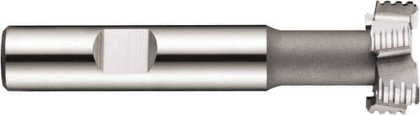 DORMER - 32mm Cut Diam, 14mm Cut Width, 0.5906" Neck Diam, 0.6299" Shank Diam, Cobalt T-Slot Cutter - Uncoated, 18mm Bolt, Staggered Teeth, 8 Teeth, Weldon Flat - Apex Tool & Supply