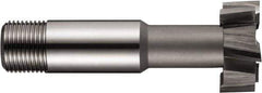 DORMER - 25mm Cut Diam, 11mm Cut Width, 0.4724" Neck Diam, 0.6299" Shank Diam, M2 High Speed Steel T-Slot Cutter - Uncoated, 14mm Bolt, Staggered Teeth, 6 Teeth - Apex Tool & Supply