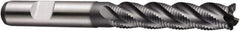 DORMER - 25mm Diam, Fine Pitch, 90mm LOC, 6 Flute Powdered Metal Roughing Square End Mill - AlCrN Finish, 166mm OAL, 25mm Shank Diam, Single End, Extended Reach, Centercutting, 35° Helix - Apex Tool & Supply