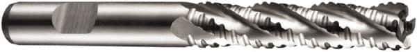 DORMER - 14mm Diam, Coarse Pitch, 53mm LOC, 4 Flute Cobalt Roughing Square End Mill - Uncoated, 110mm OAL, 12mm Shank Diam, Single End, Extended Reach, 30° Helix - Apex Tool & Supply
