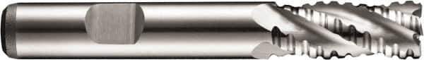 DORMER - 18mm Diam, Coarse Pitch, 32mm LOC, 4 Flute Cobalt Roughing Square End Mill - Uncoated, 92mm OAL, 16mm Shank Diam, Single End, Extended Reach, 30° Helix - Apex Tool & Supply
