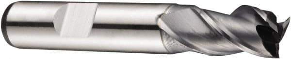 DORMER - 14mm Diam, 16mm LOC, 3 Flute Powdered Metal Keyway End Mill - Spiral Flute, AlCrN Finish, 12mm Shank Diam, 73mm OAL, 40° Helix, Centercutting - Apex Tool & Supply