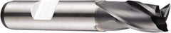 DORMER - 28mm Diam, 26mm LOC, 3 Flute Powdered Metal Keyway End Mill - Spiral Flute, AlCrN Finish, 25mm Shank Diam, 102mm OAL, 30° Helix, Centercutting - Apex Tool & Supply