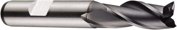 DORMER - 12mm Diam, 26mm LOC, 3 Flute Powdered Metal Keyway End Mill - Spiral Flute, AlCrN Finish, 12mm Shank Diam, 83mm OAL, 30° Helix, Centercutting - Apex Tool & Supply