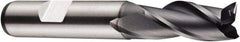 DORMER - 12mm Diam, 26mm LOC, 3 Flute Powdered Metal Keyway End Mill - Spiral Flute, AlCrN Finish, 12mm Shank Diam, 83mm OAL, 30° Helix, Centercutting - Apex Tool & Supply