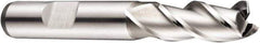 DORMER - 16mm, 32mm LOC, 16mm Shank Diam, 92mm OAL, 3 Flute, Powdered Metal Square End Mill - Single End, Bright Finish, Spiral Flute, 40° Helix, Centercutting, Right Hand Cut, Right Hand Flute, Series C336 - Apex Tool & Supply