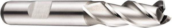 DORMER - 18mm, 32mm LOC, 16mm Shank Diam, 92mm OAL, 3 Flute, Powdered Metal Square End Mill - Single End, Bright Finish, Spiral Flute, 40° Helix, Centercutting, Right Hand Cut, Right Hand Flute, Series C336 - Apex Tool & Supply