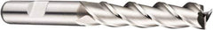 DORMER - 3 Flute Powdered Metal Roughing & Finishing Square End Mill - Uncoated, Weldon Shank, 40° Helix, Centercutting, Extra Long Length - Apex Tool & Supply