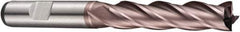DORMER - 4 Flute Powdered Metal Roughing & Finishing Square End Mill - TiCN Finish, Weldon Shank, 30° Helix, Centercutting, Extra Long Length - Apex Tool & Supply